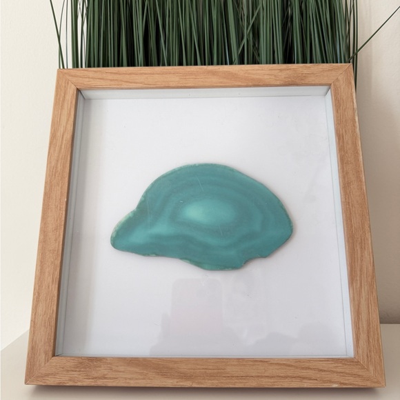 Teal Agate Slice Framed Wall Art - Picture 1 of 3